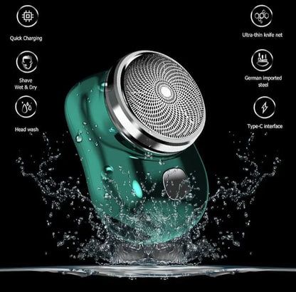 Mbzoey Mini Electric Foil Shaver for Men – Portable USB Rechargeable Travel Razor with LED Battery Display